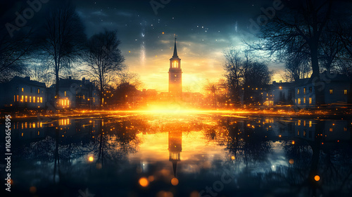 Fantasy Town Illustration w...