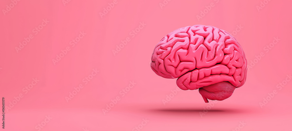 vibrant pink brain model representing creativity and intelligence vibrant pink brain model representing creativity and intelligence
