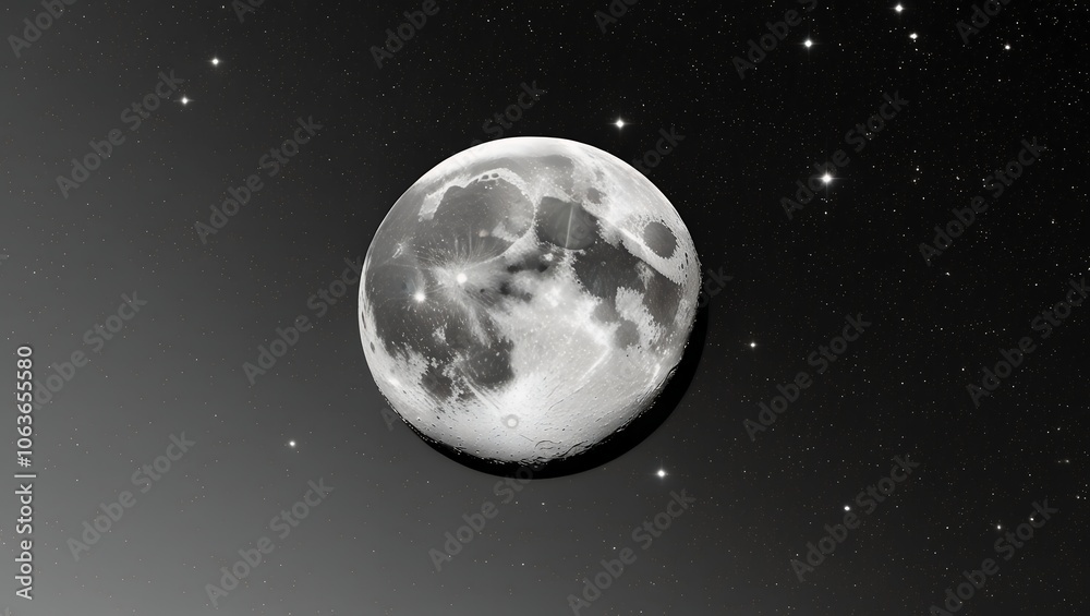 Fototapeta premium the moon seen up close, satellite around it