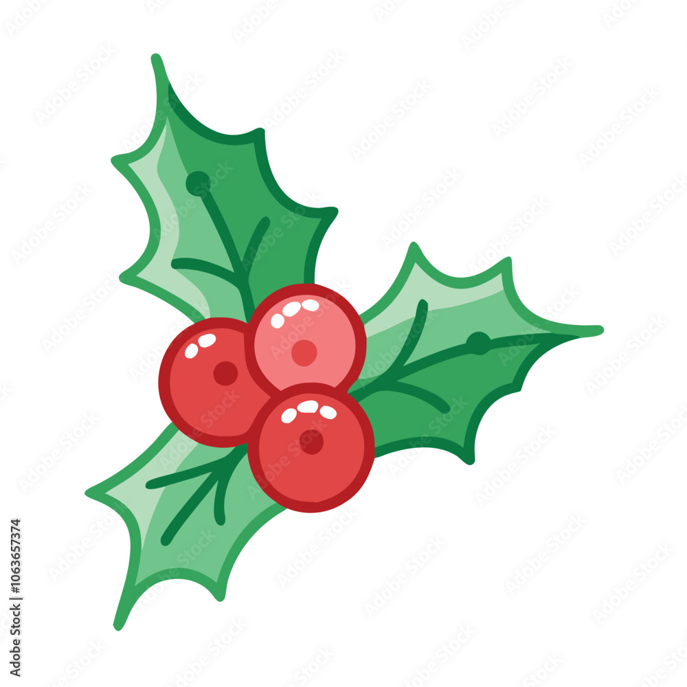 Christmas holly illustration with green leaves, Festive illustration of Christmas holly with green leaves and red berries, symbolizing holiday decoration, tradition, and seasonal cheer. Christmas holly illustration with green leaves, Festive illustration of Christmas holly with green leaves and red berries, symbolizing holiday decoration, tradition, and seasonal cheer.
