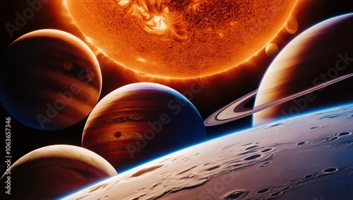 the sun seen up close, the solar system and satellite photo