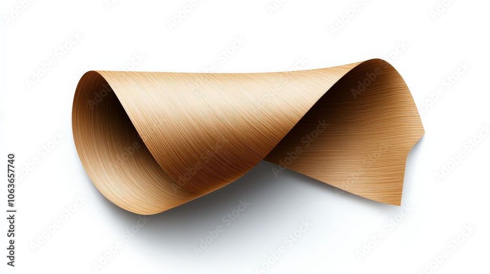 Curved Oak Veneer: Abstract Design Element Curved Oak Veneer: Abstract Design Element