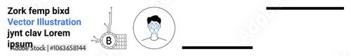 Engineer with schematic diagram and B icon, male avatar, text elements in a balanced layout. Ideal for engineering, resumes, profiles, technical presentations, educational content, business reports