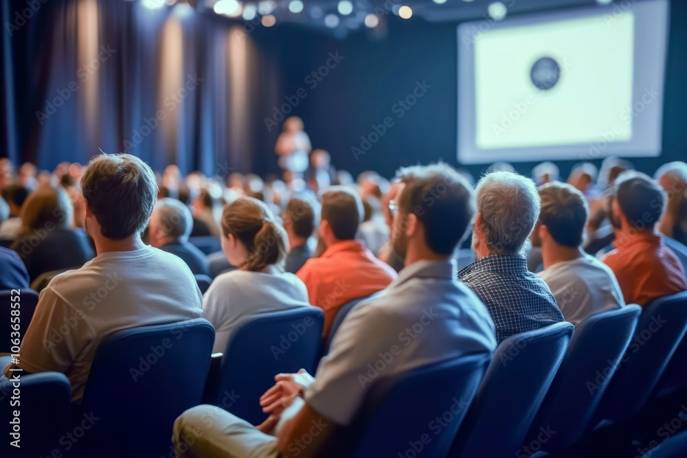 Audience Members Sitting in Chairs Facing a Screen Audience Members Sitting in Chairs Facing a Screen