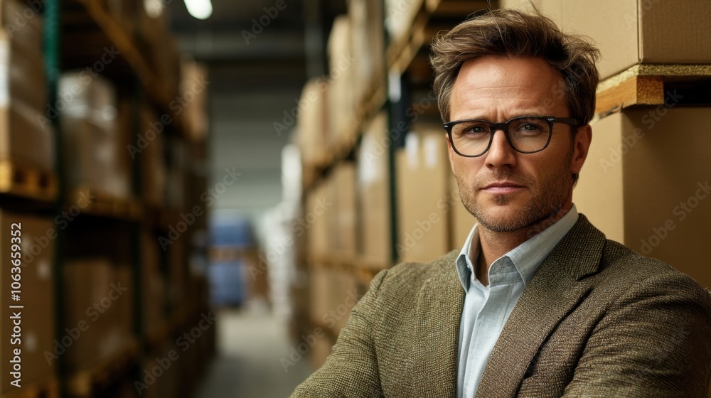 Professional in Warehouse with Dynamic Lighting Professional in Warehouse with Dynamic Lighting