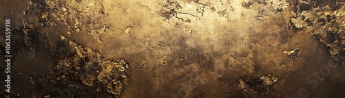 Abstract Texture of Gold and Black Paint on a Rough Surface