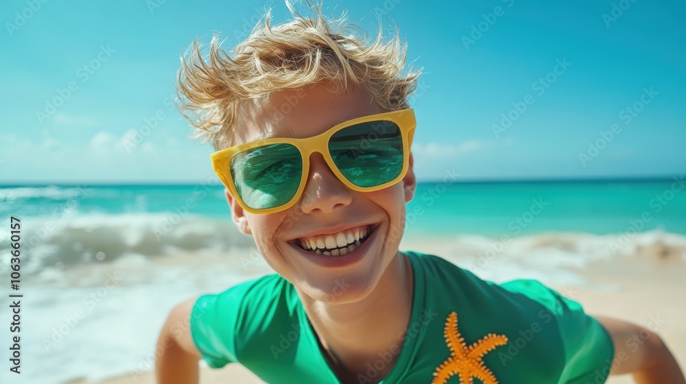 The Beach Smiling Boy The Beach Smiling Boy