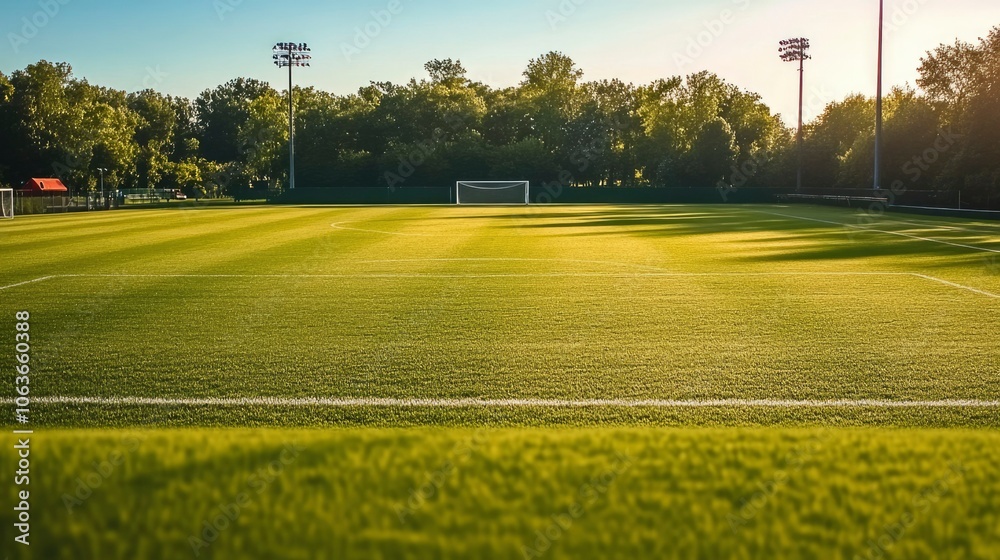 A Wide Shot of an Empty Football Field A Wide Shot of an Empty Football Field