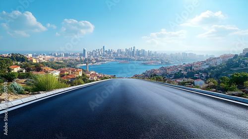 Asphalt Road Leading to Cit...