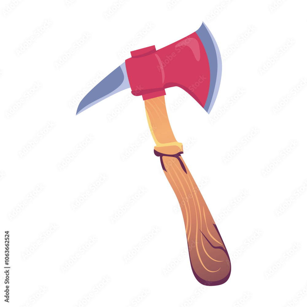 Mining pick axe in flat design. Digging industry instrument for pecking. Vector illustration isolated. Mining pick axe in flat design. Digging industry instrument for pecking. Vector illustration isolated.