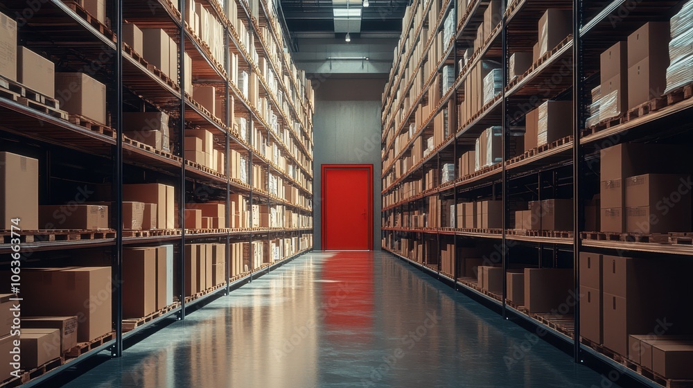 Obraz premium The Warehouse with Red Door