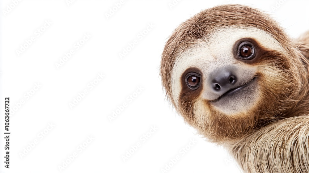 Fototapeta premium Happy Surprised Sloth Portrait