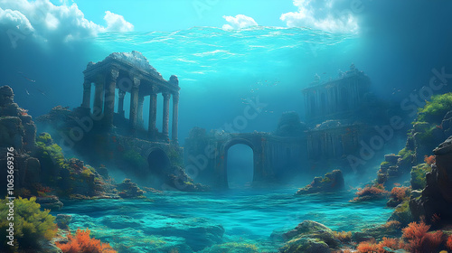 Submerged Ancient City Illu...