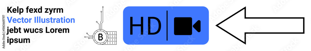 HD video icon with blue background, white arrow, B icon, and sample text. Ideal for educational content, tech guides, digital platforms, streaming services, media tutorials, UXUI design HD video icon with blue background, white arrow, B icon, and sample text. Ideal for educational content, tech guides, digital platforms, streaming services, media tutorials, UXUI design