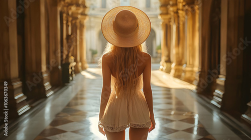 Woman in a White Dress and ...