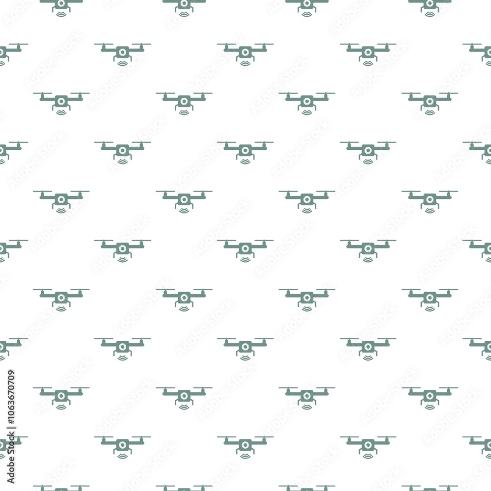 Obraz premium Drone video camera pattern repeat seamless isolated on white background