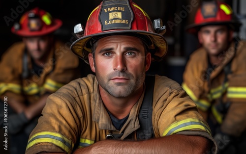 Portrait of a Determined Firefighter