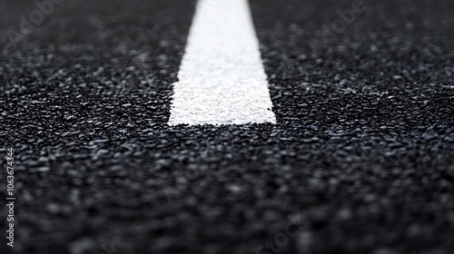 A close-up of a smooth black surface interrupted by a bold white stripe running horizontally across the center, conveying modern minimalism photo