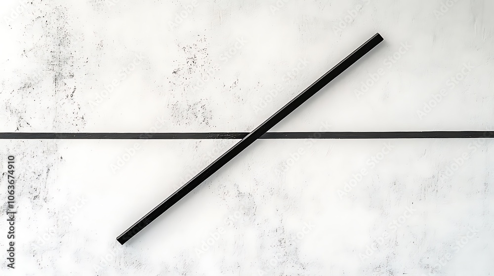 A clean composition featuring a simple white background with a single black diagonal line cutting across, emphasizing sharp contrast and simplicity A clean composition featuring a simple white background with a single black diagonal line cutting across, emphasizing sharp contrast and simplicity
