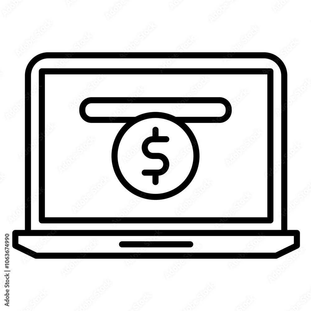 Online payment icon, outline vector illustration Online payment icon, outline vector illustration