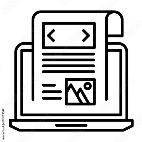 Blog icon, outline vector illustration