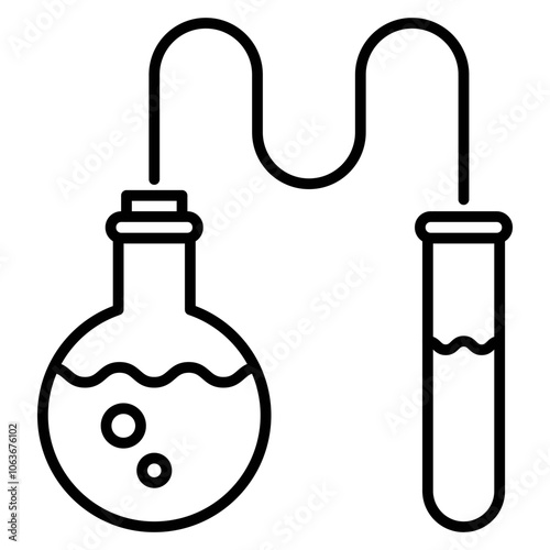 chemistry icon, outline vector illustration