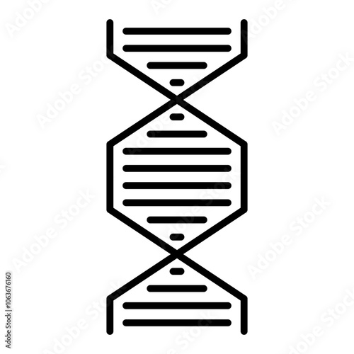  DNA icon, outline vector illustration