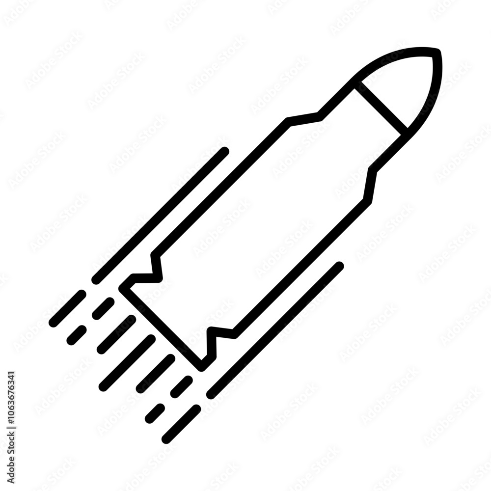 Bullet icon, outline vector illustration Bullet icon, outline vector illustration