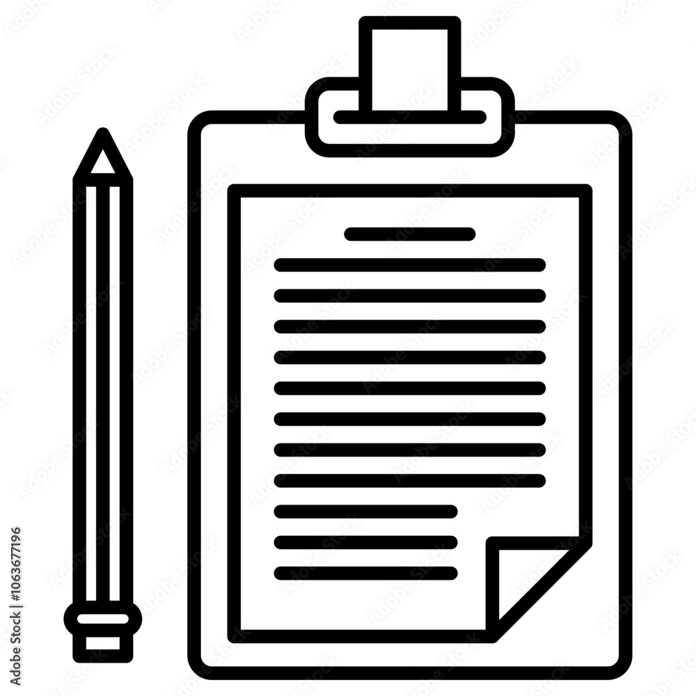 Clipboard icon, outline vector illustration Clipboard icon, outline vector illustration