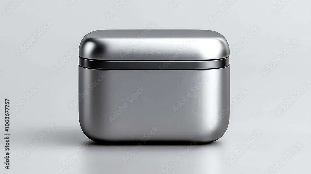 Silver Airpods Case: A sleek silver Airpod case, ready for your branding. Showcasing the sleek and modern design. The case is isolated on a clean white background. Silver Airpods Case: A sleek silver Airpod case, ready for your branding. Showcasing the sleek and modern design. The case is isolated on a clean white background.