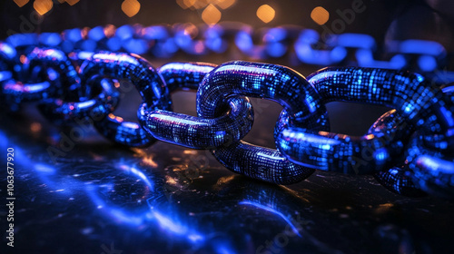 Futuristic Glowing Blue Chain