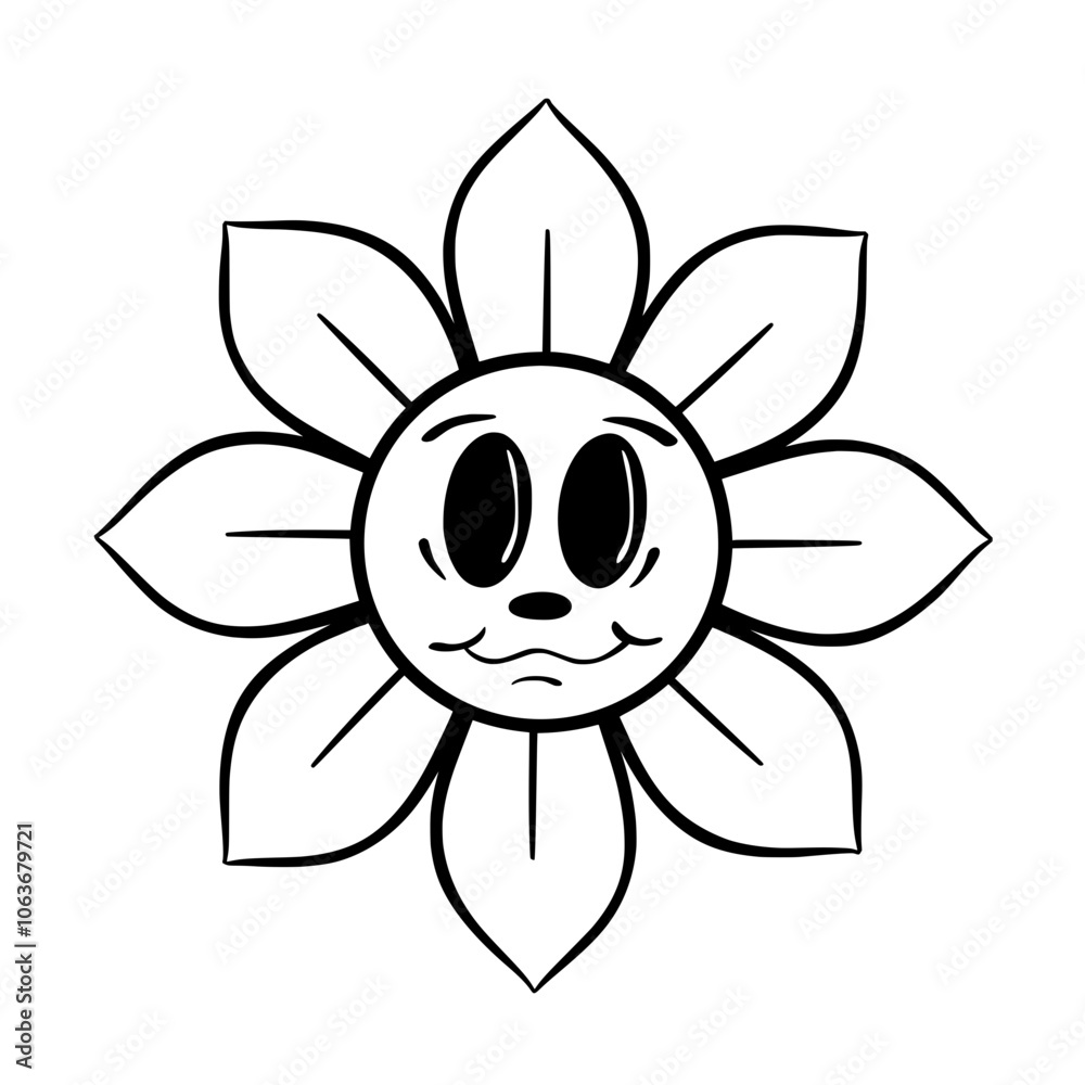 Fototapeta premium Emotion Groovy hippie outline
