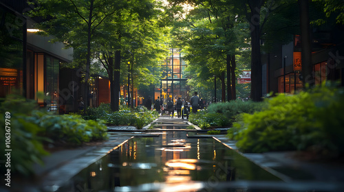 Water Feature in a City Par...