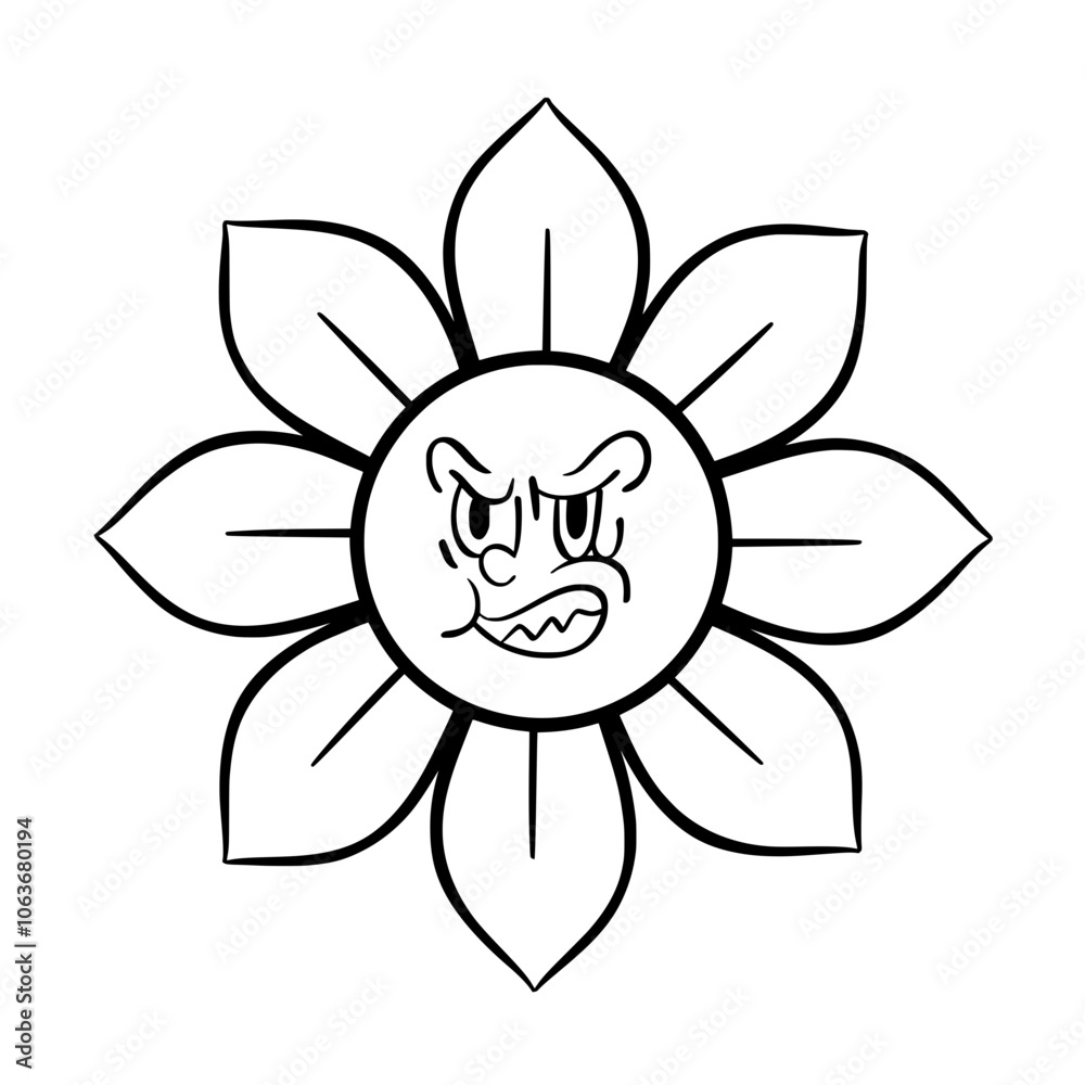 Fototapeta premium Emotion Groovy hippie outline