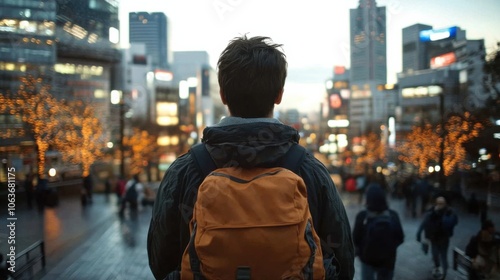 夕暮れの活気ある街並みの中で現代の生活を捉える都市探検家