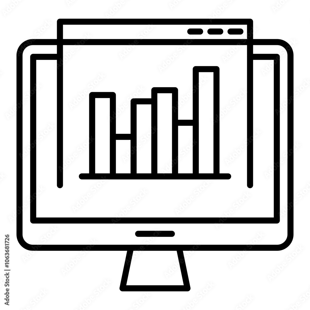 Site analytics icon, outline vector illustration Site analytics icon, outline vector illustration