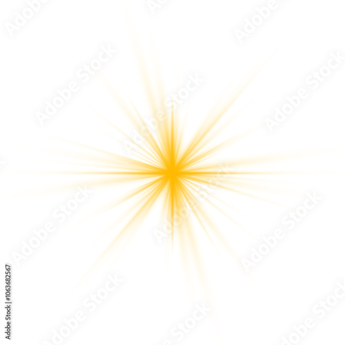 The yellow sun, a flash, a soft glow without departing rays. Orange summer sunlight burst. Summer sunburst. Shiny hot star lights, summer concept gold bright and vibrant color background. Vector