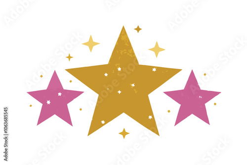 New Year Glitter Stars | isolated vector illustration on white background photo