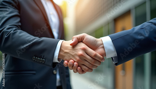 Business Handshake Sealing a Deal in a Professional Setting