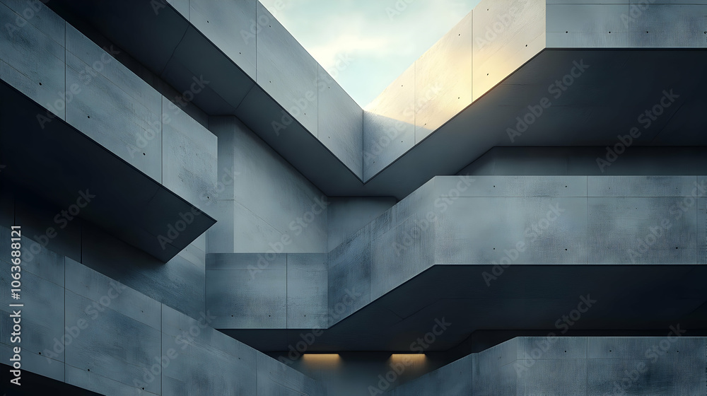 Abstract Concrete Architecture 3D Illustration Abstract Concrete Architecture 3D Illustration