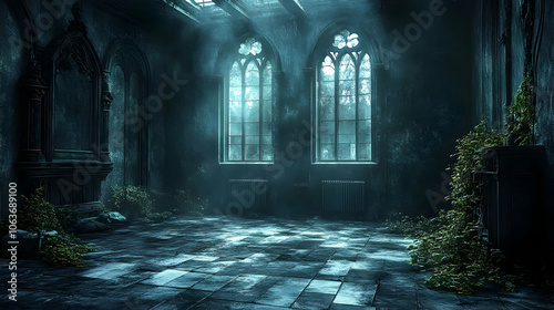 Abandoned Gothic Church Int...