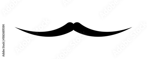 Mustache hipster icon, Handlebars Mustache, Whisker Elegant, Silhouette Mustache shape, Classic Gentleman's Mustache