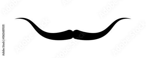 Mustache hipster icon, Handlebars Mustache, Whisker Elegant, Silhouette Mustache shape, Classic Gentleman's Mustache