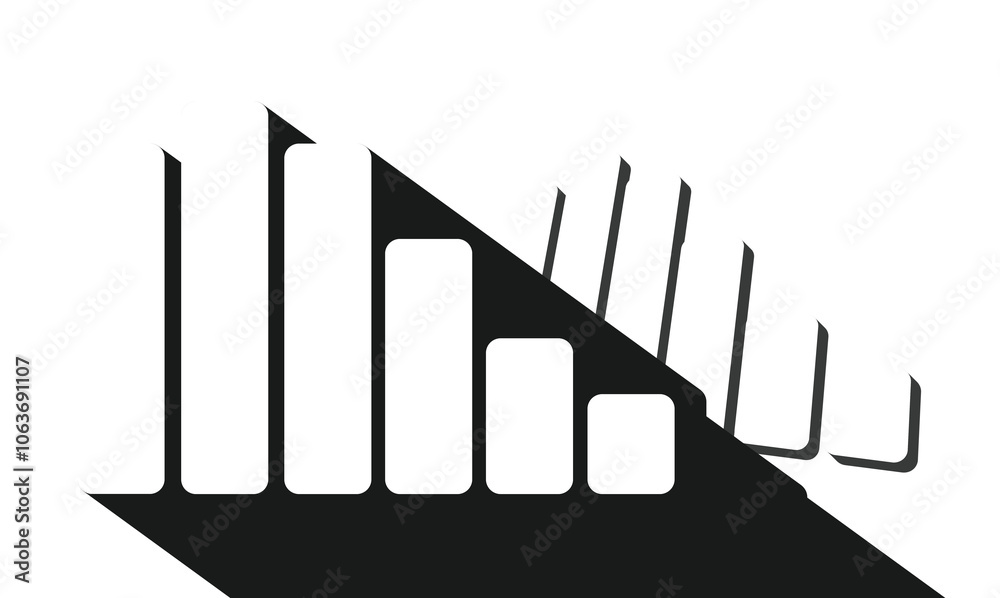 Bar chart with downtrend, silhouette in flat style, isolated
Bar chart with downtrend, silhouette in flat style, isolated