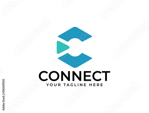 Letter C Logo, Connect Tech company logo, Abstract C Logo Design Vector Template. Vector illustration.