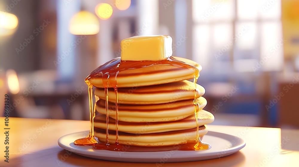 Delicious Pancakes with Syrup and Butter Delicious Pancakes with Syrup and Butter