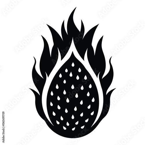  dragonfruit silhouette vector icon for an exotic fruit design