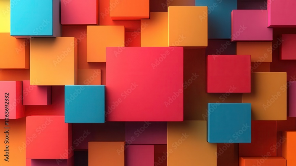 Geometric shapes with large central text box, colorful and modern, business text input, visual appeal Geometric shapes with large central text box, colorful and modern, business text input, visual appeal