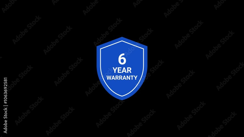 6 Year Warranty shield Animation 6 Year Warranty shield Animation