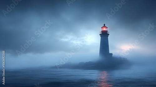 Lighthouse in Foggy Sea - 3...
